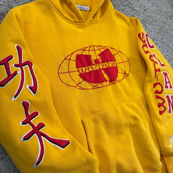 🔴Wu-Tang Hoodie Size Medium Tiger WuTang Clan Yellow Sweater Gza Rza - Picture 5 of 14